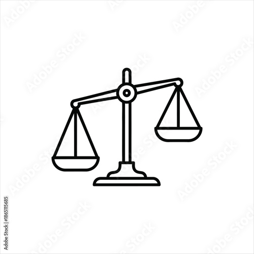 Outline of a balance scale representing legal justice and equality