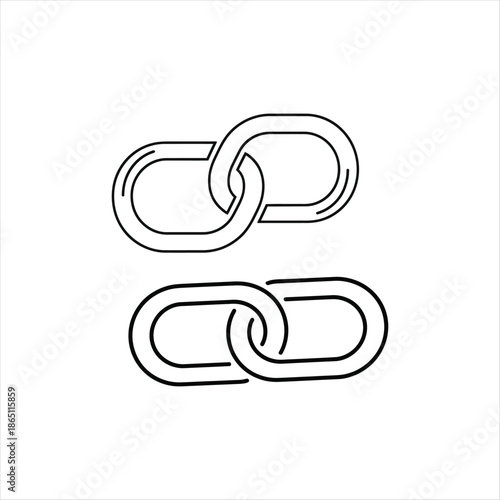 Simple chain link icon representing connectivity and network relationships