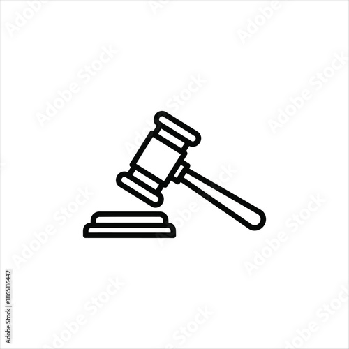 Outline of a judge s gavel representing justice and legal systems
