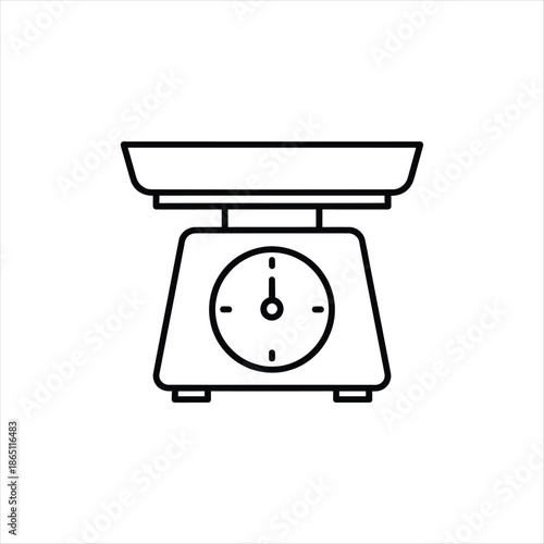 Simple outline of a kitchen scale icon for cooking applications