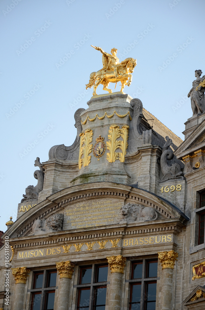 Obraz premium maison des brasseurs; la Grand Place; patrimoine mondial de l'UNESCO; Bruxelles; Belgique