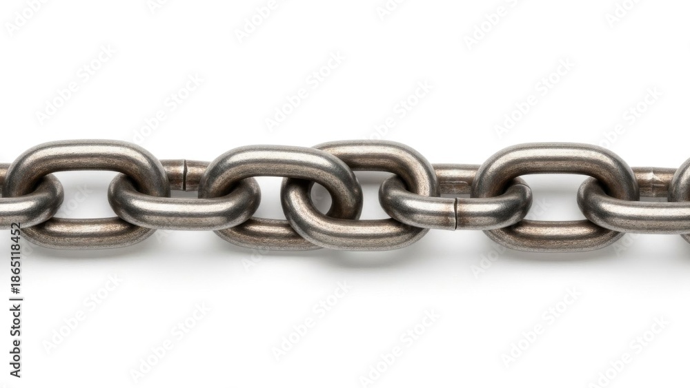Fototapeta premium Metal chain links on white background