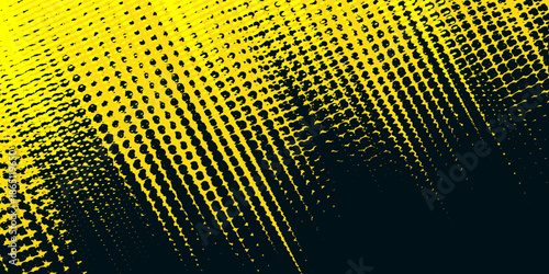 Dots halftone yellow and dark blue color pattern gradient grunge texture background. Dots pop art sport style vector illustration.
