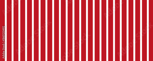 Vertical red and white stripes background. Seamless and repeating pattern.