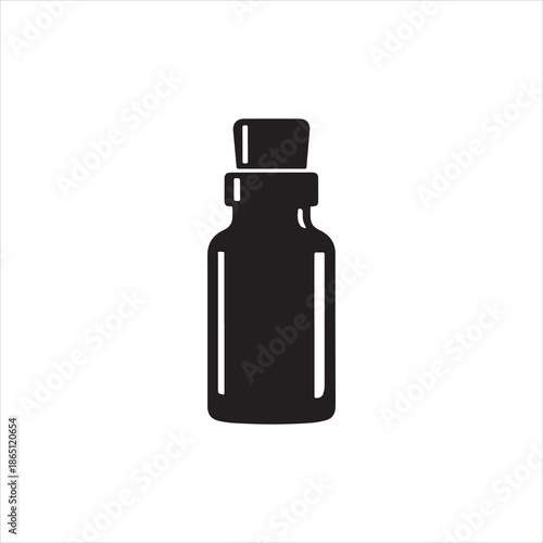  Silhouette potion bottle with stopper simple medical vector illustration
