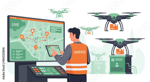 Drone Delivery System Management with Operator and Control Interface.