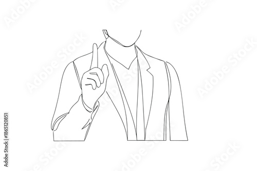 Business Leader Pointing Upward, Success Growth Strategy Concept