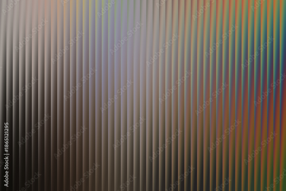 Obraz premium Subtle, shimmering vertical lines create a neutral taupe and gray background with faint hints of iridescent color on the far right edge, ideal for sophisticated product display.