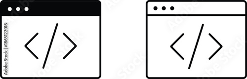 Code Window Browser Icons Showing Web Development Concept