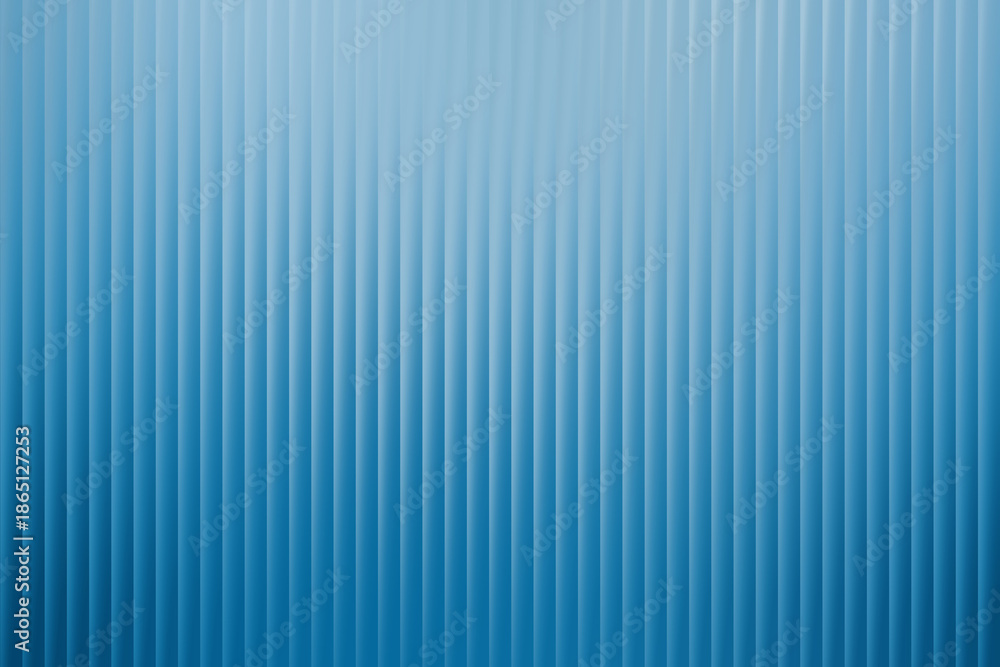 Obraz premium Abstract blue vertical ribbed surface features a subtle gradient fading toward the top edge, creating a clean modern background texture.