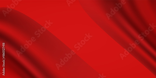 Abstract Red Gradient Background with Smooth Curved Shapes and Soft Flowing Waves. Modern Trendy design in Vector Illustration