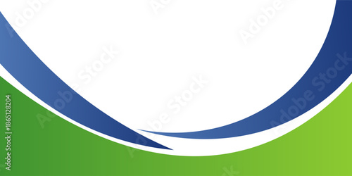 Green and Blue business wave banner on white background