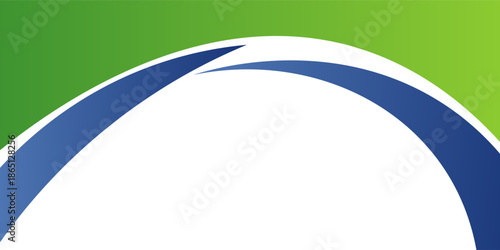 Green and Blue business wave banner on white background