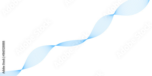 Smooth abstract blue wave background with flowing vector lines and soft light curves for a modern business technology wallpaper design pattern