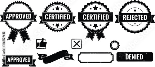 certification and approval badges collection