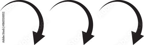 Simple black curved arrow icon pointing right. Long curved hand drawn arrow isolated. arrow icon on transparent png background

