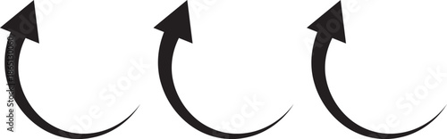 Simple black curved arrow icon pointing right. Long curved hand drawn arrow isolated. arrow icon on transparent png background
