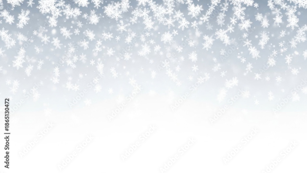 Fototapeta premium Snowfall Background with White Snowflakes