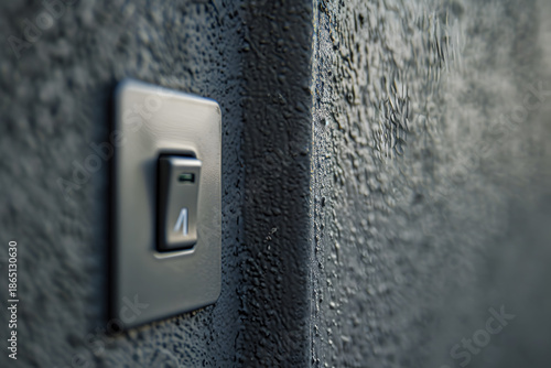 Modern Light Switch on Textured Wall with Shallow Depth of Field
