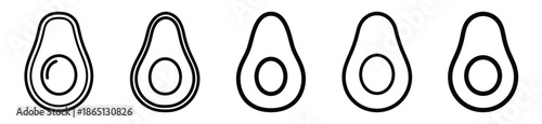 avocado half food outline icon collection. Vector illustration