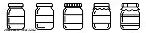 baby food jar food outline icon collection. Vector illustration