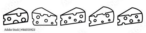 cheese wedge food outline icon collection. Vector illustration