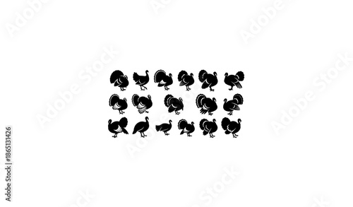 Turkey Bird Silhouettes Pack – Poultry Farm Vector Icons