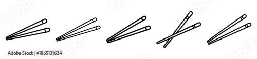 chopsticks food outline icon collection. Vector illustration