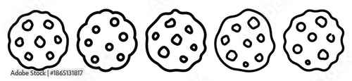 cookie food outline icon collection. Vector illustration