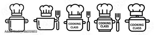 cooking class food outline icon collection. Vector illustration