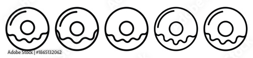 donut food outline icon collection. Vector illustration