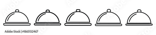 food cover cloche food outline icon collection. Vector illustration