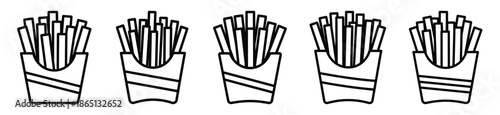 french fries food outline icon collection. Vector illustration