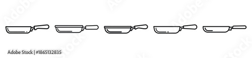 frying pan food outline icon collection. Vector illustration