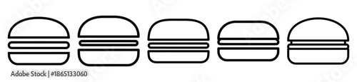 hamburger food outline icon collection. Vector illustration