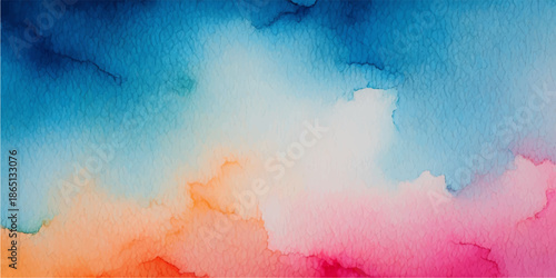 Abstract watercolor grunge background featuring a vintage blue sky texture with artistic smoke and fire patterns on old textured paper