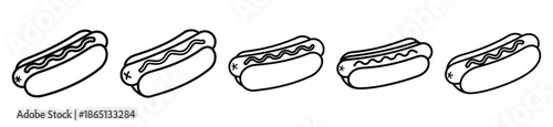 hot dog food outline icon collection. Vector illustration