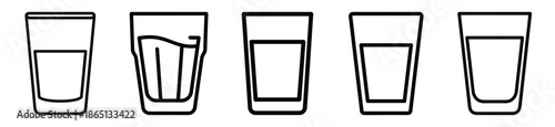 juice glass food outline icon collection. Vector illustration