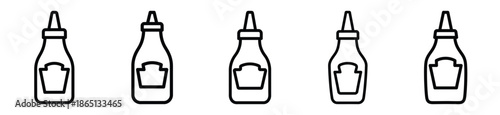 ketchup bottle food outline icon collection. Vector illustration