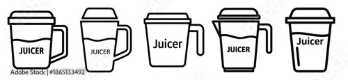 juicer food outline icon collection. Vector illustration