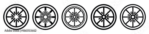 lemon slice food outline icon collection. Vector illustration