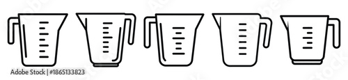 measuring cup food outline icon collection. Vector illustration