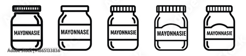 mayonnaise jar food outline icon collection. Vector illustration