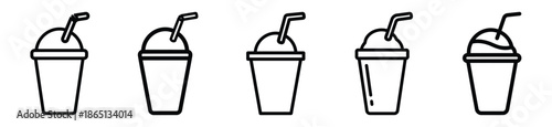milkshake food outline icon collection. Vector illustration