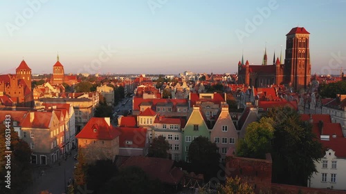 Classic European city, view of old houses