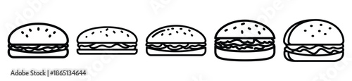 picnic food food outline icon collection. Vector illustration