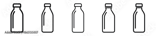 reusable bottle food outline icon collection. Vector illustration