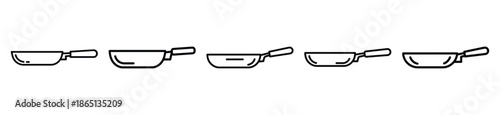 saucepan food outline icon collection. Vector illustration