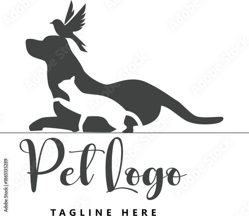 Creative pet logo for pet shop and clinic
