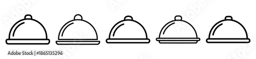 serving platter food outline icon collection. Vector illustration